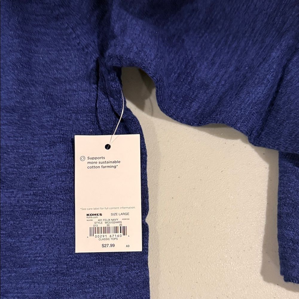 Craft and Barrow Blue Open Front Cardigan Women’s Large - Picture 4 of 4